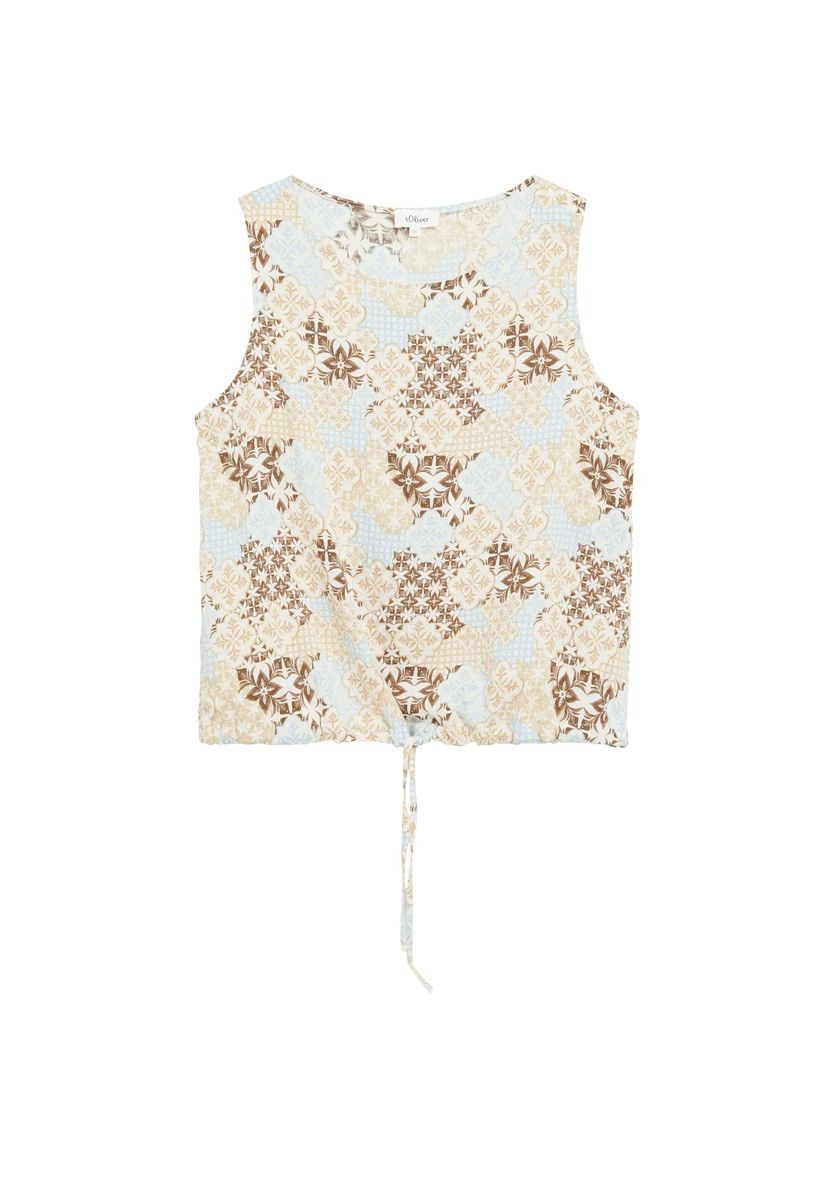 Ärmellose Bluse mit Fliesenmuster