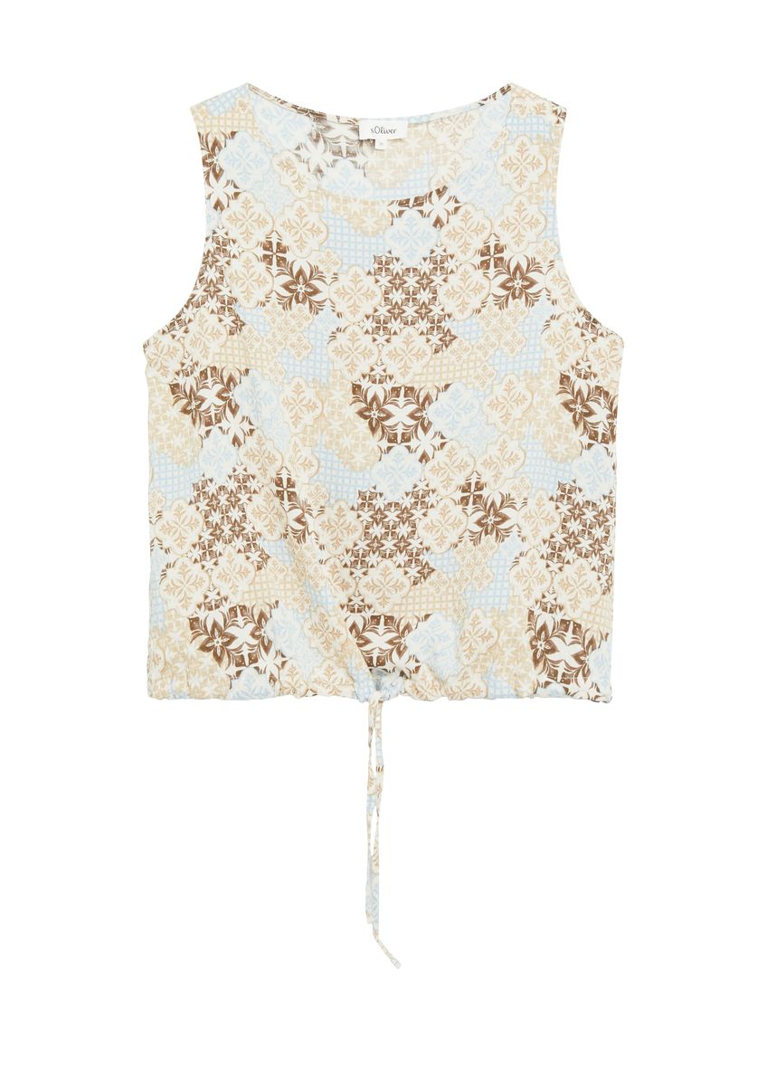 Ärmellose Bluse mit Fliesenmuster