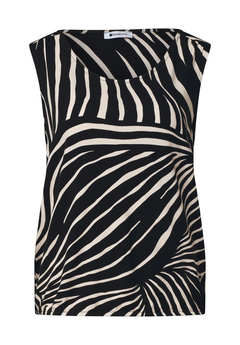 Jersey-Top mit abstraktem Zebramuster