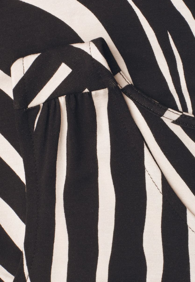 Jersey-Top mit abstraktem Zebramuster