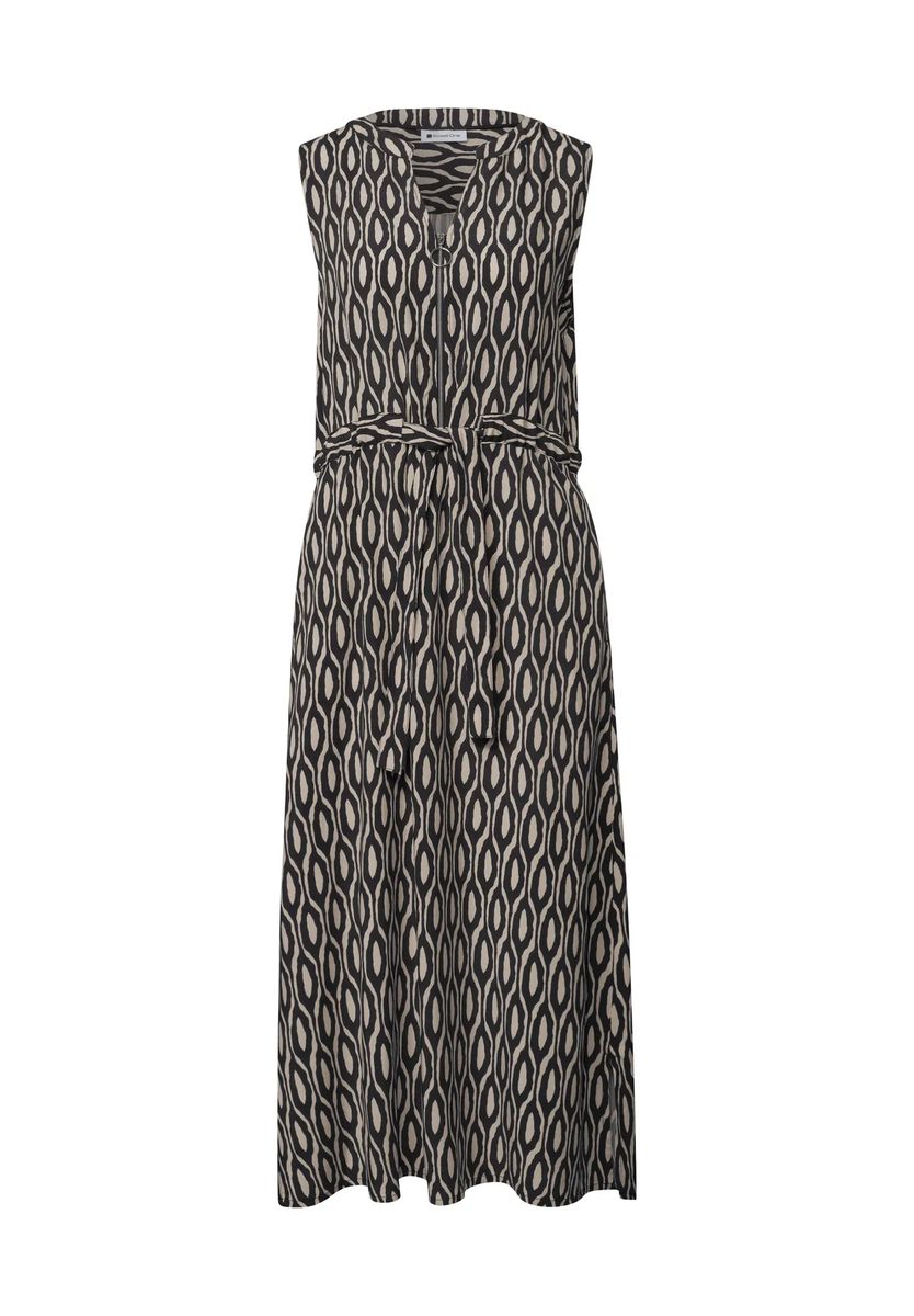 Gemustertes ärmelloses Midikleid