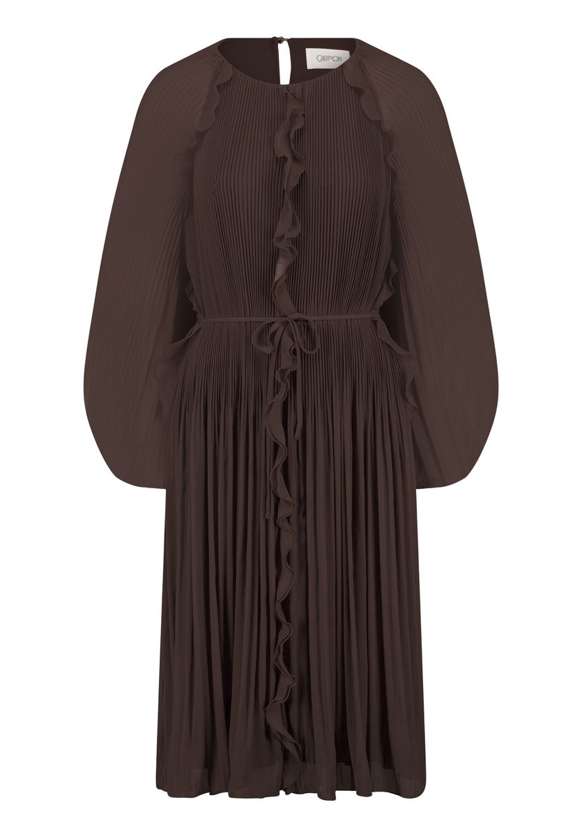 Elegantes Plissee-Chiffonkleid mit Rüschen