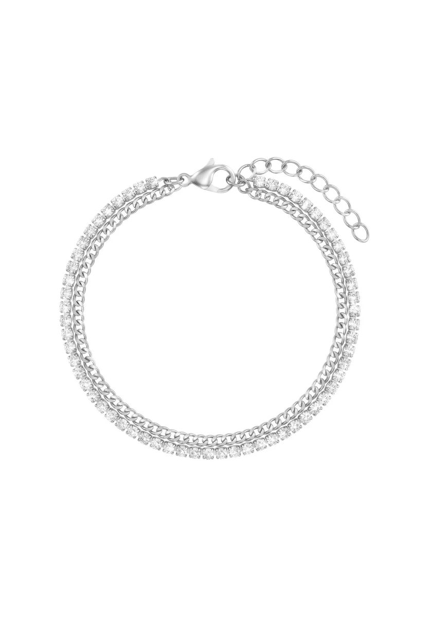 Mehrlagiges Tennis- und Panzerkettenarmband