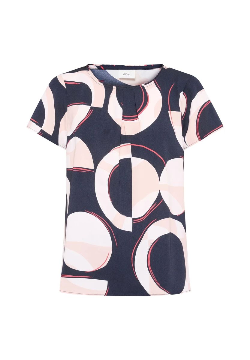 Bluse mit geometrischem Abstrakt-Print