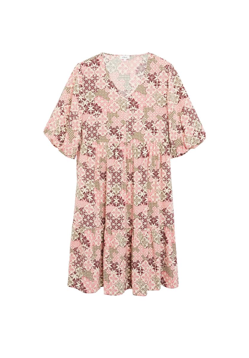 Gemustertes gestuftes Minikleid