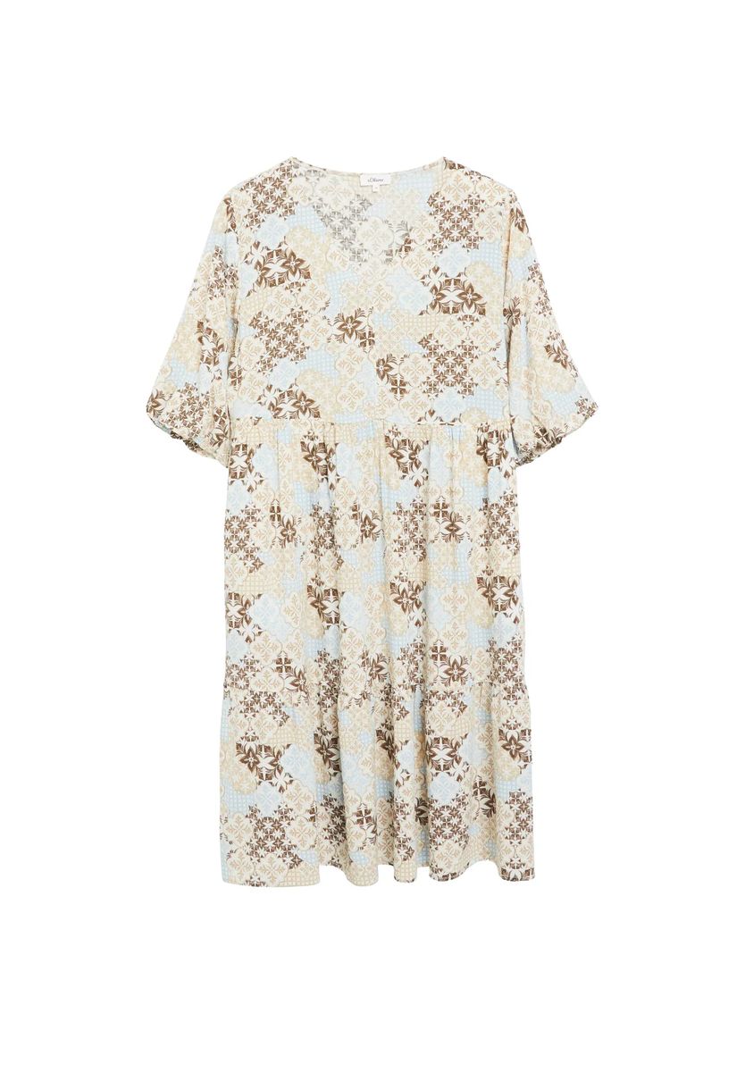 Stufenkleid mit Mosaik-Print