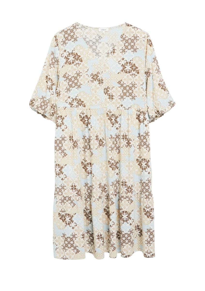 Stufenkleid mit Mosaik-Print