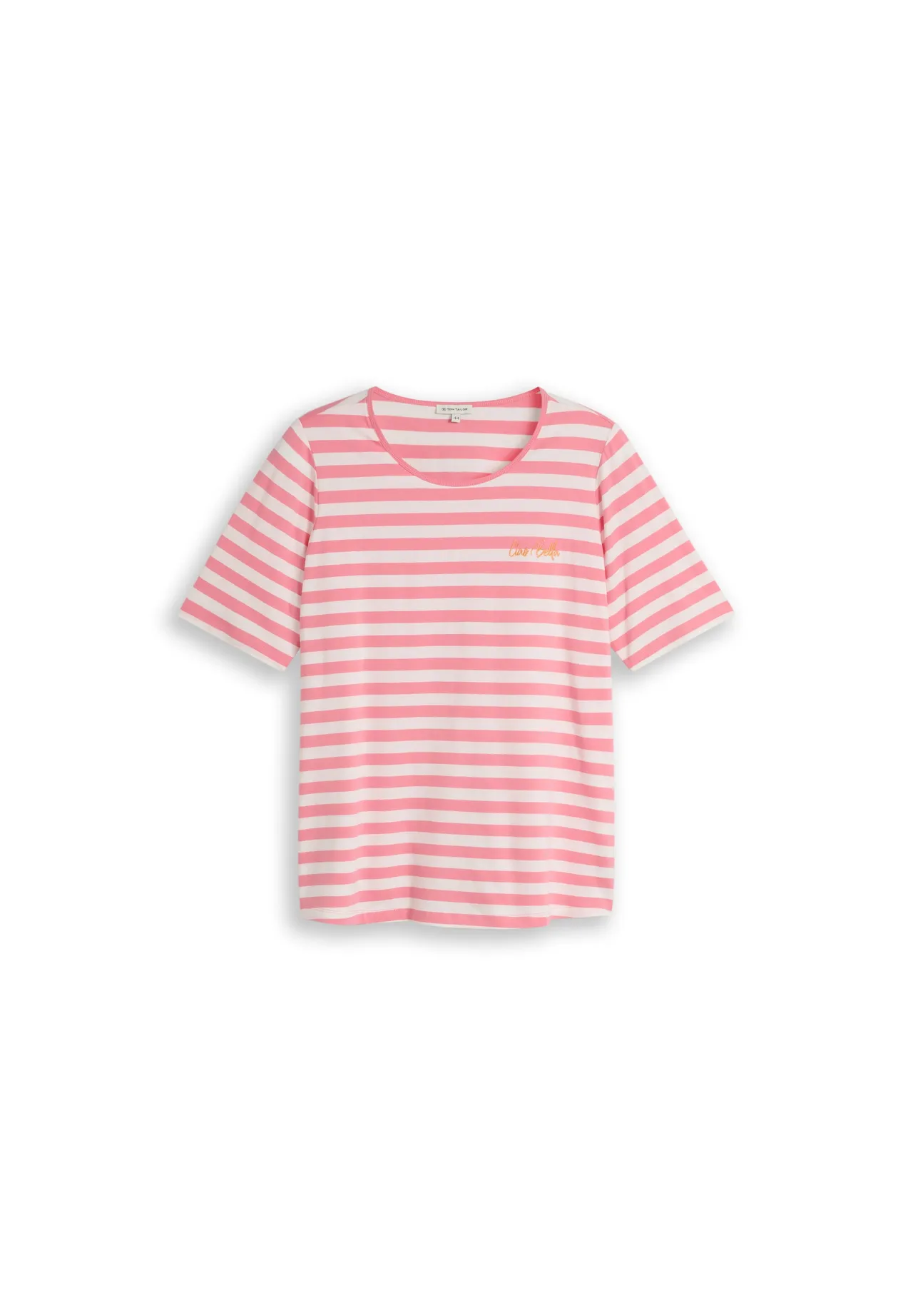 Gestreiftes T-Shirt mit Schrift-Stickerei
