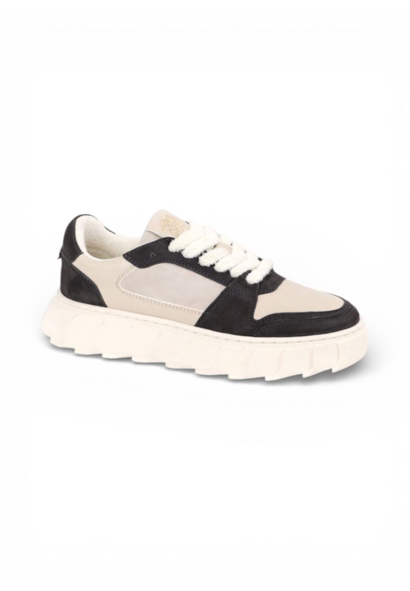 Chunky Plateau-Sneaker aus Materialmix