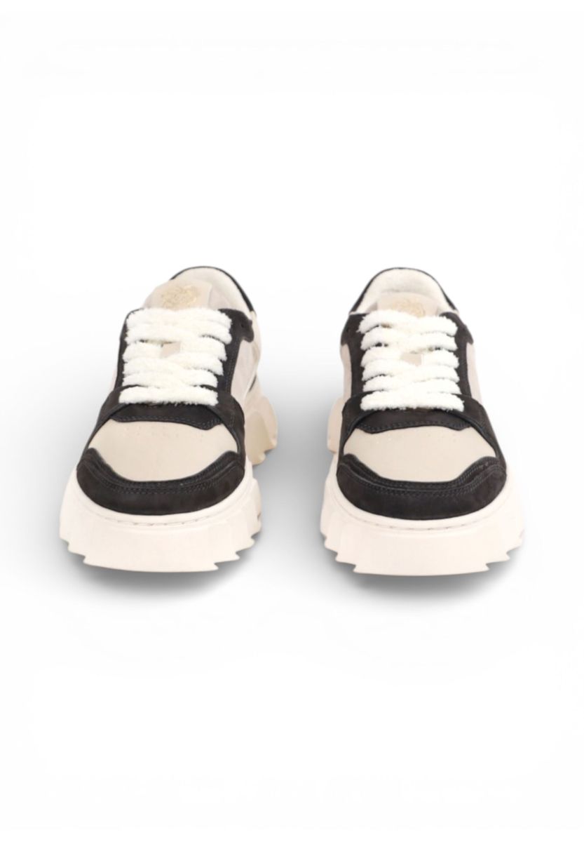 Chunky Plateau-Sneaker aus Materialmix