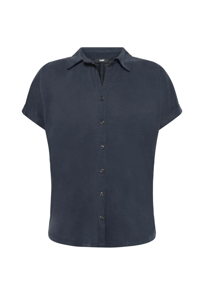Kurzarm-Hemdbluse mit Knopfleiste