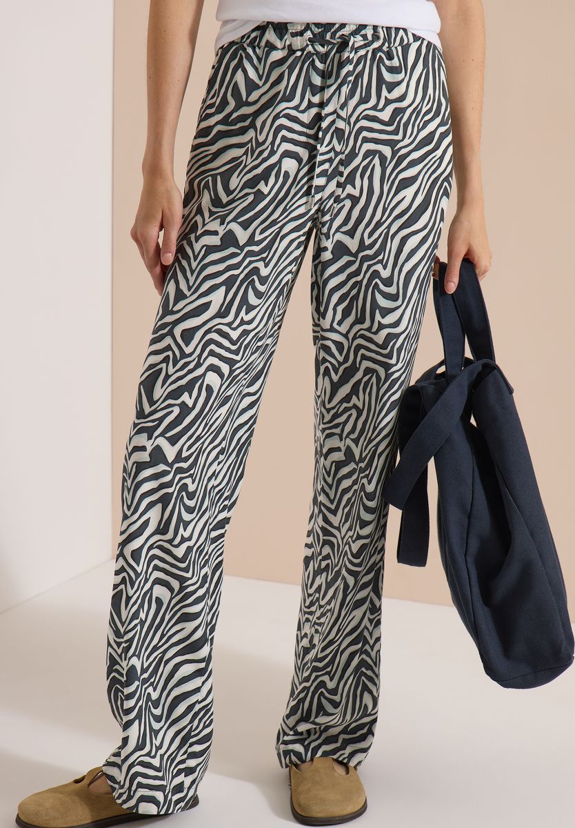 Hose mit Zebra-Print und Tunnelzug