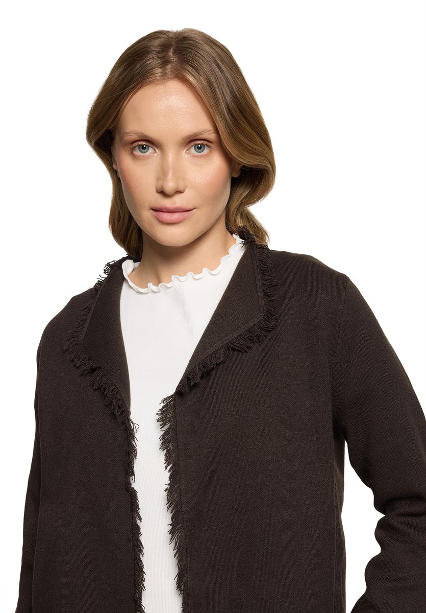 Strick-Cardigan mit Fransen