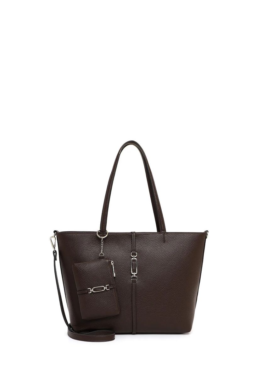 Genarbter Shopper mit abnehmbarer Tasche