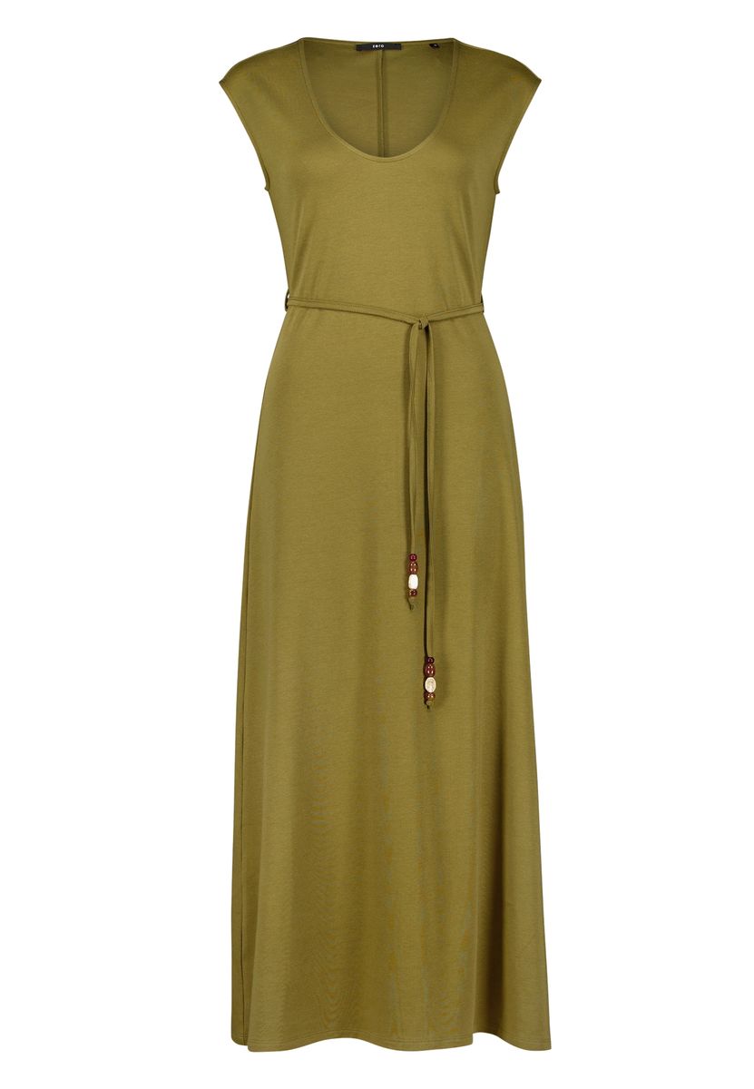Jersey-Midikleid mit Bindegürtel