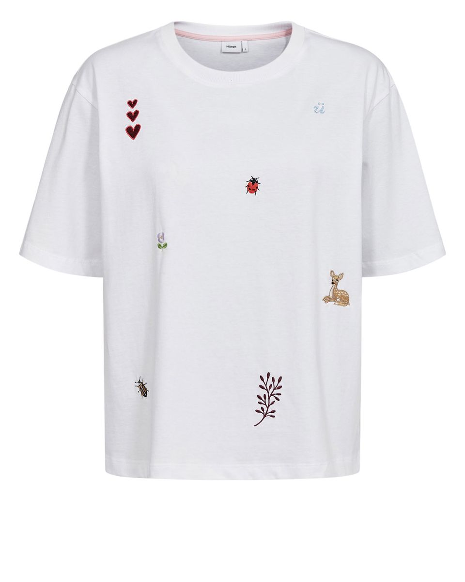 Besticktes Relaxed-Fit Baumwoll-T-Shirt