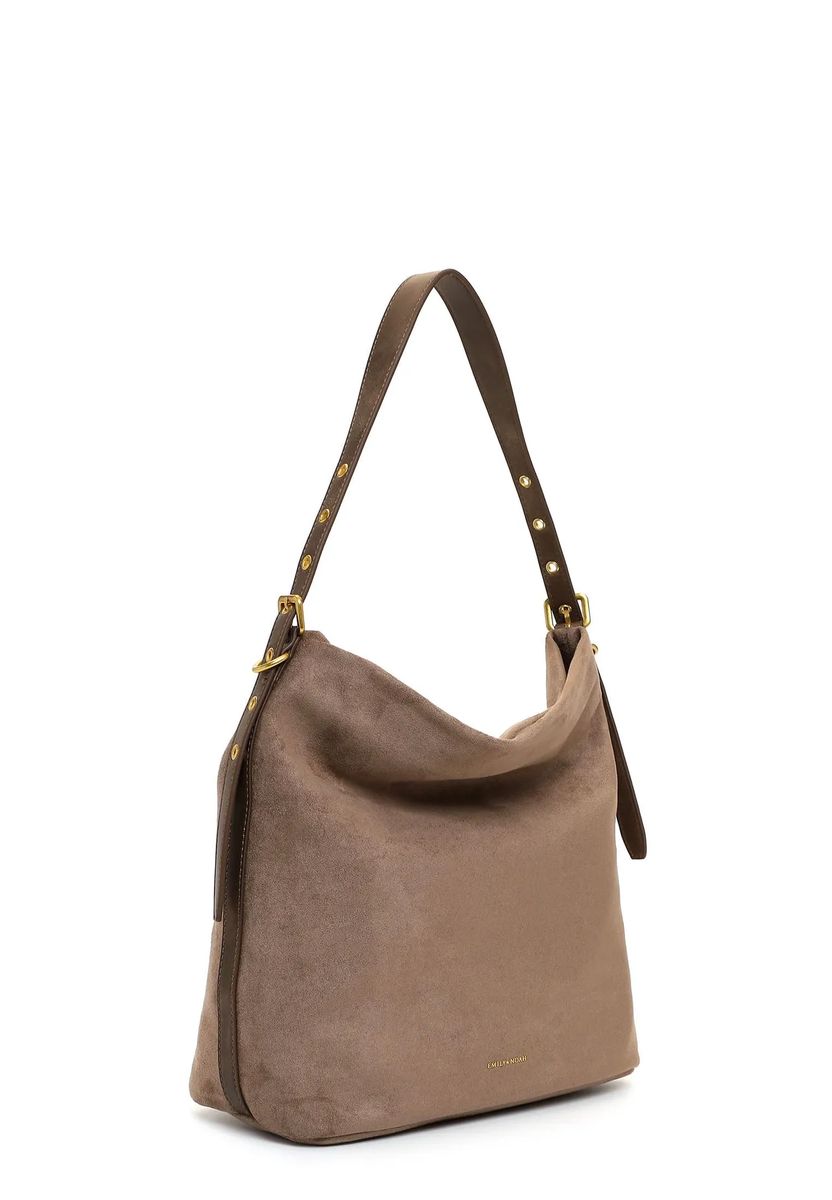 Minimalistische Hobo-Tasche in Wildlederoptik