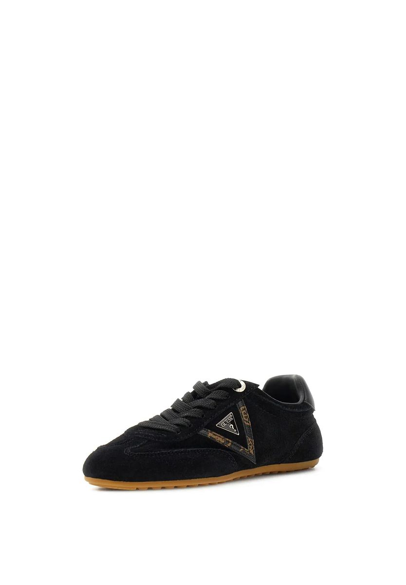 Flache Schnürsneaker aus Wildleder