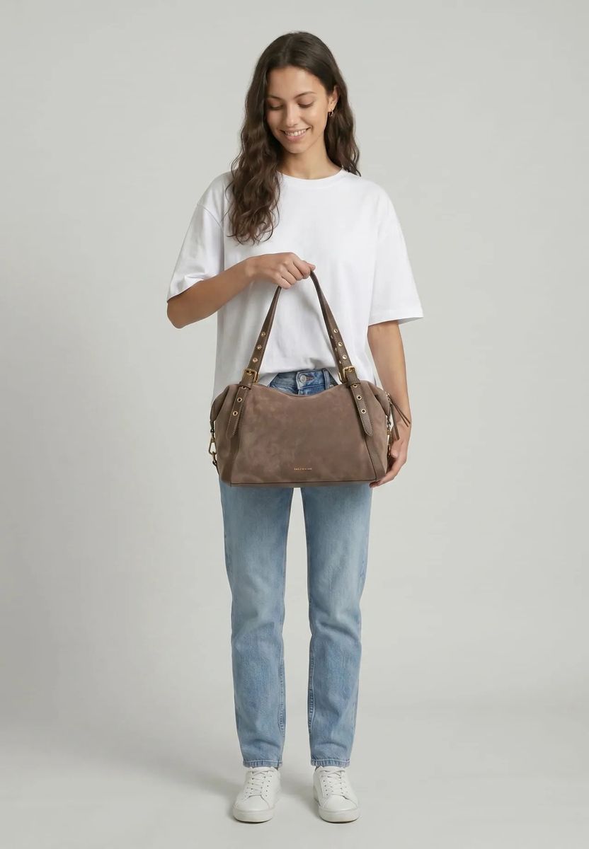 Lässiger Shopper in Wildlederoptik