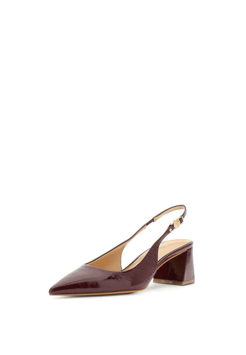 Leder-Slingpumps mit spitzer Zehenpartie