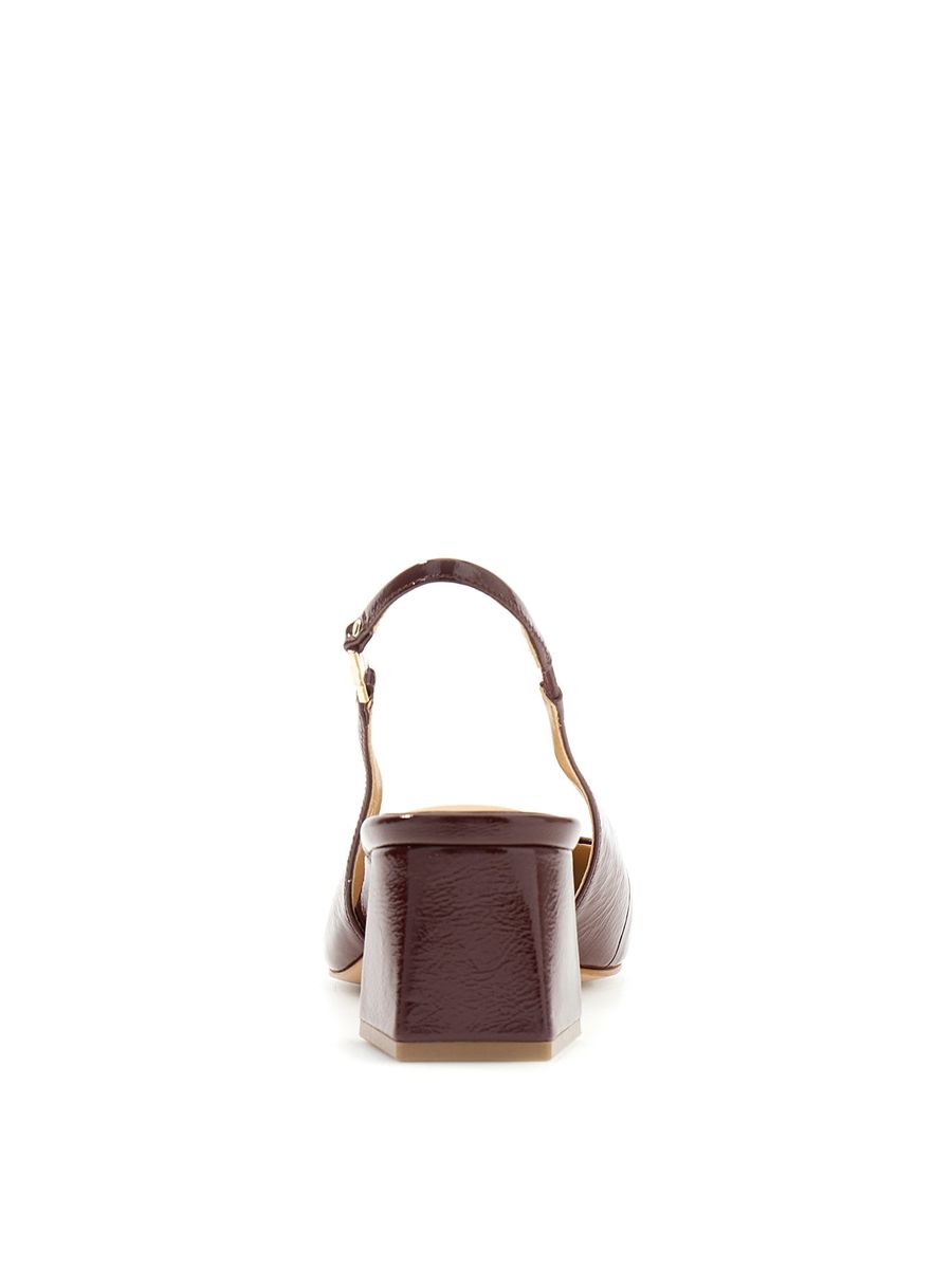 Leder-Slingpumps mit spitzer Zehenpartie