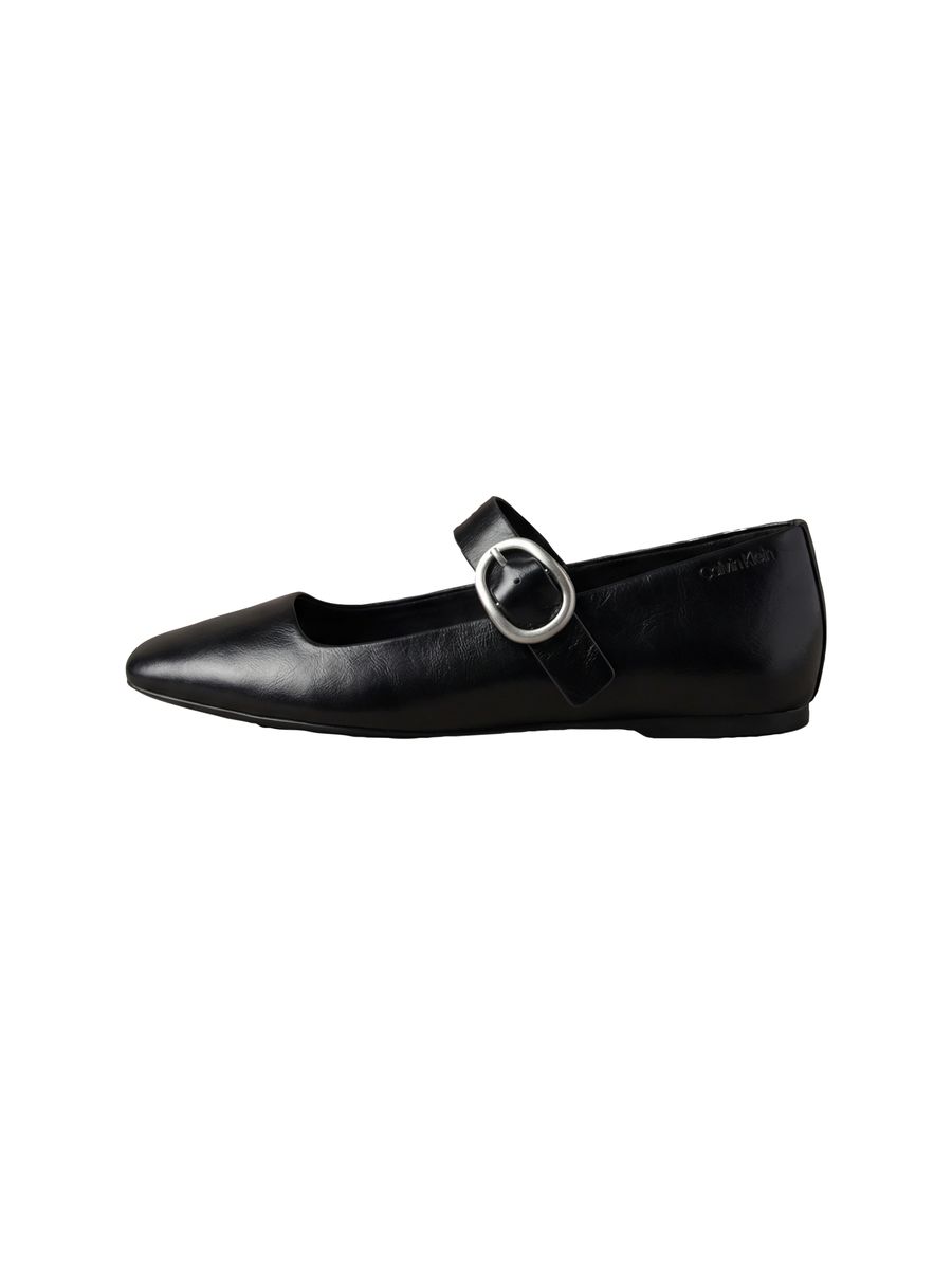 Leder Mary Jane Ballerinas mit Schnalle