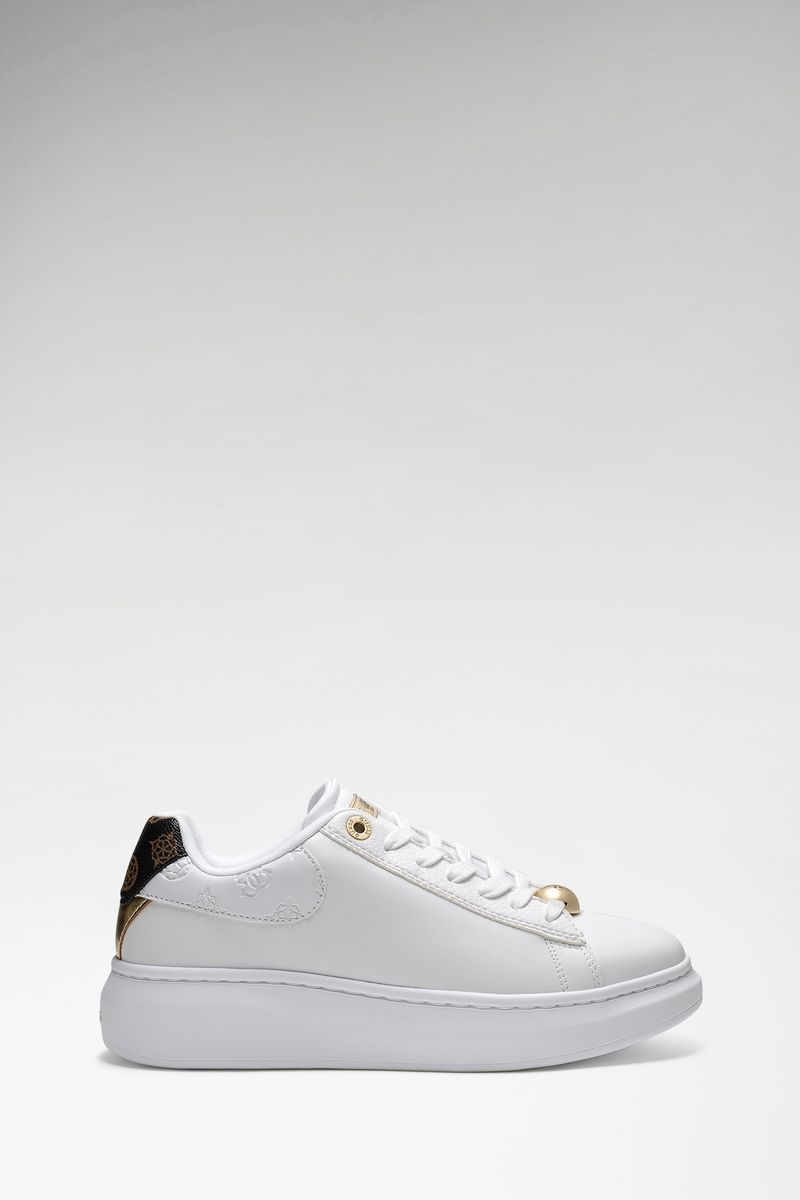 Plateau-Sneaker mit goldenen Details