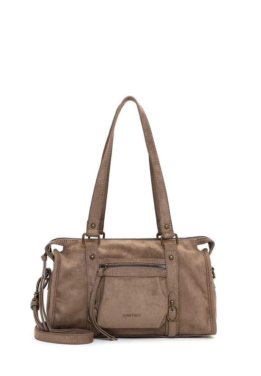 Funktionale Shopper-Tasche in Wildleder-Optik