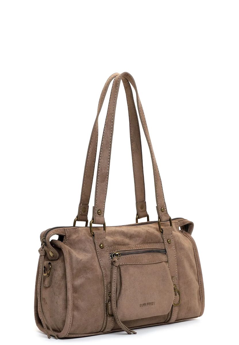 Funktionale Shopper-Tasche in Wildleder-Optik