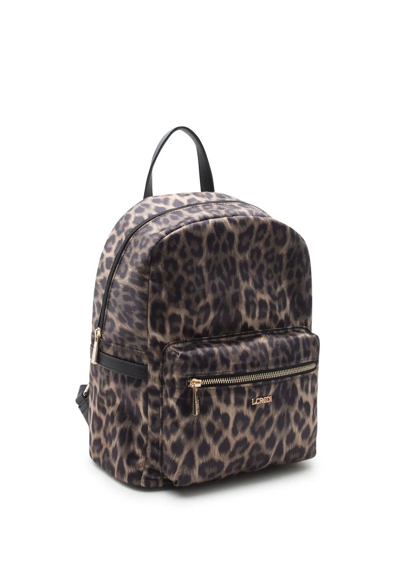 Strukturierter Daypack mit Leopardenmuster