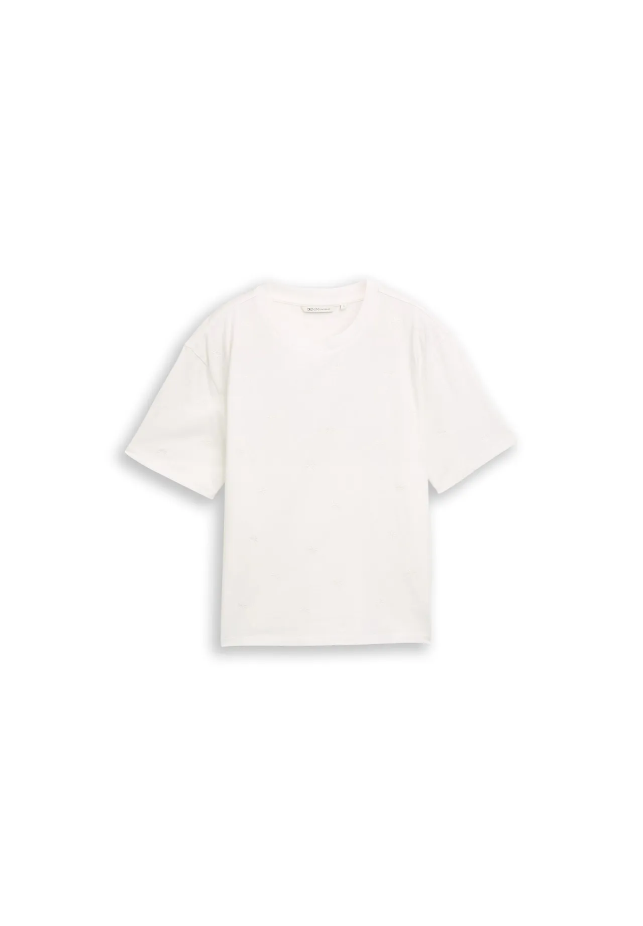 Lockeres T-Shirt mit Ton-in-Ton Stickerei