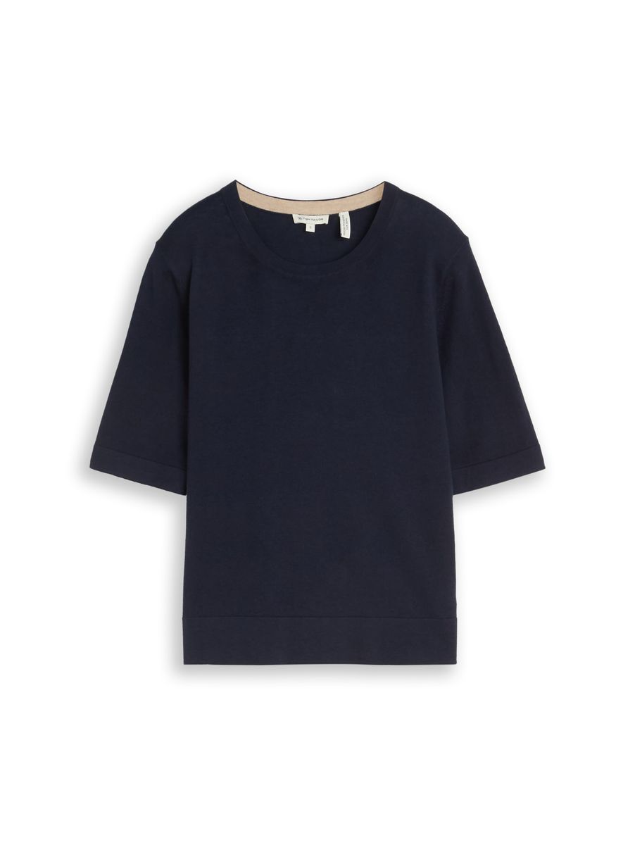 Strick-T-Shirt mit geradem Schnitt