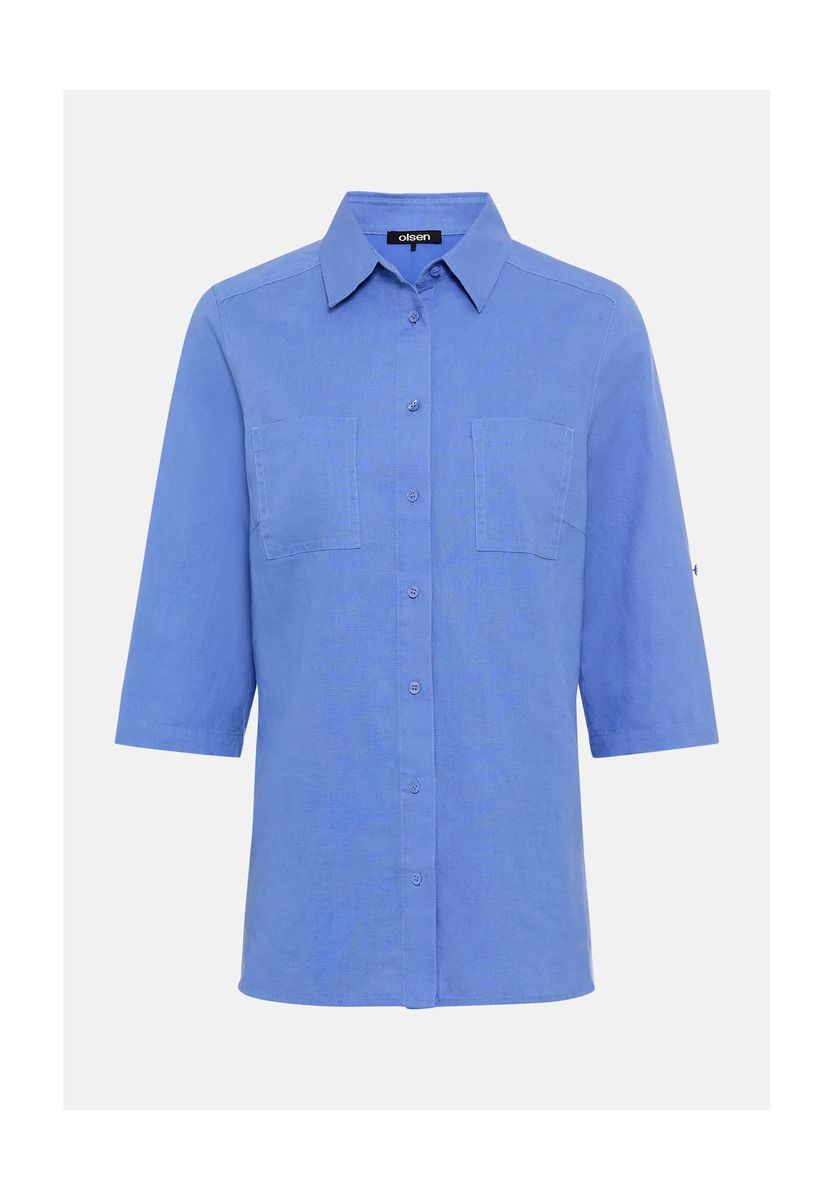 Lockere Leinen-Baumwoll-Utility-Bluse