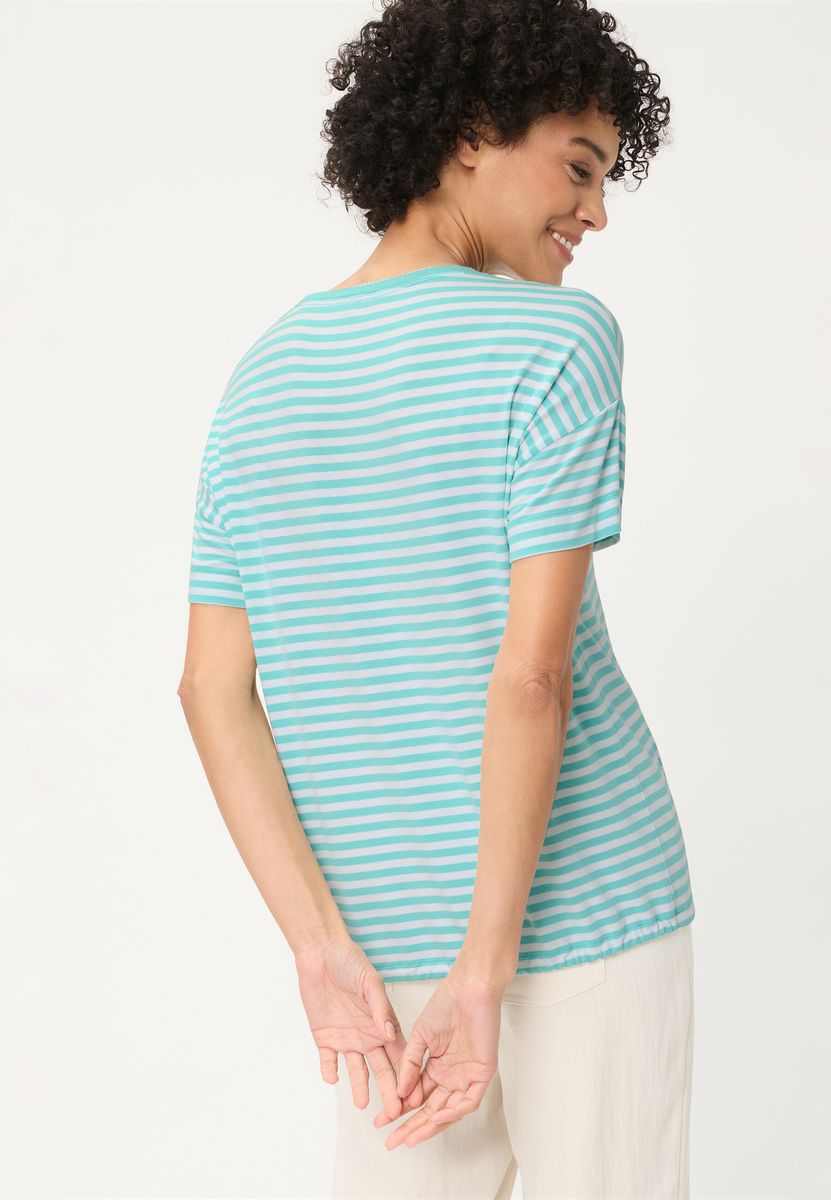 Gestreiftes Grafik-Shirt mit Tunnelzug