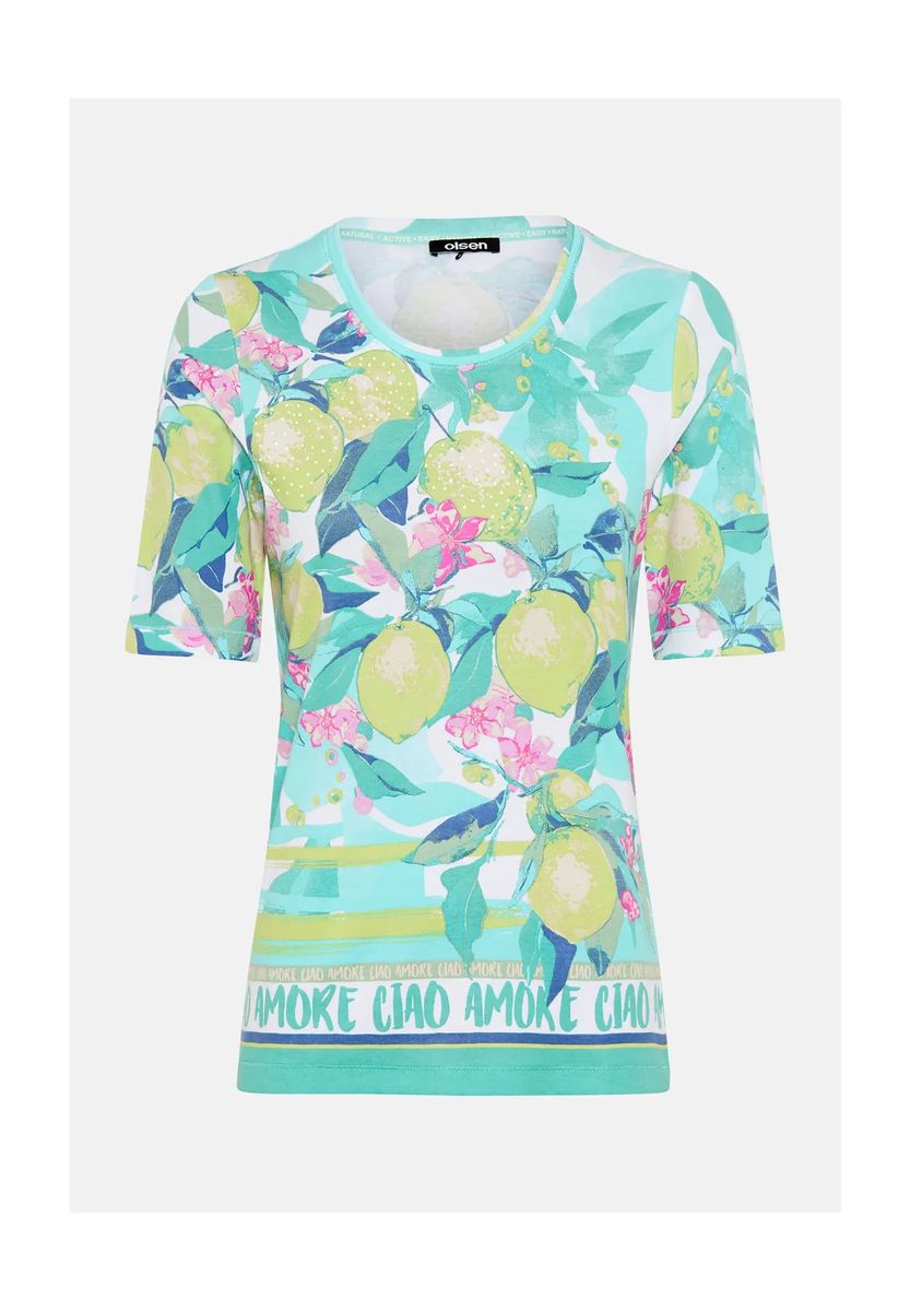 Baumwollshirt mit Zitronen-Print