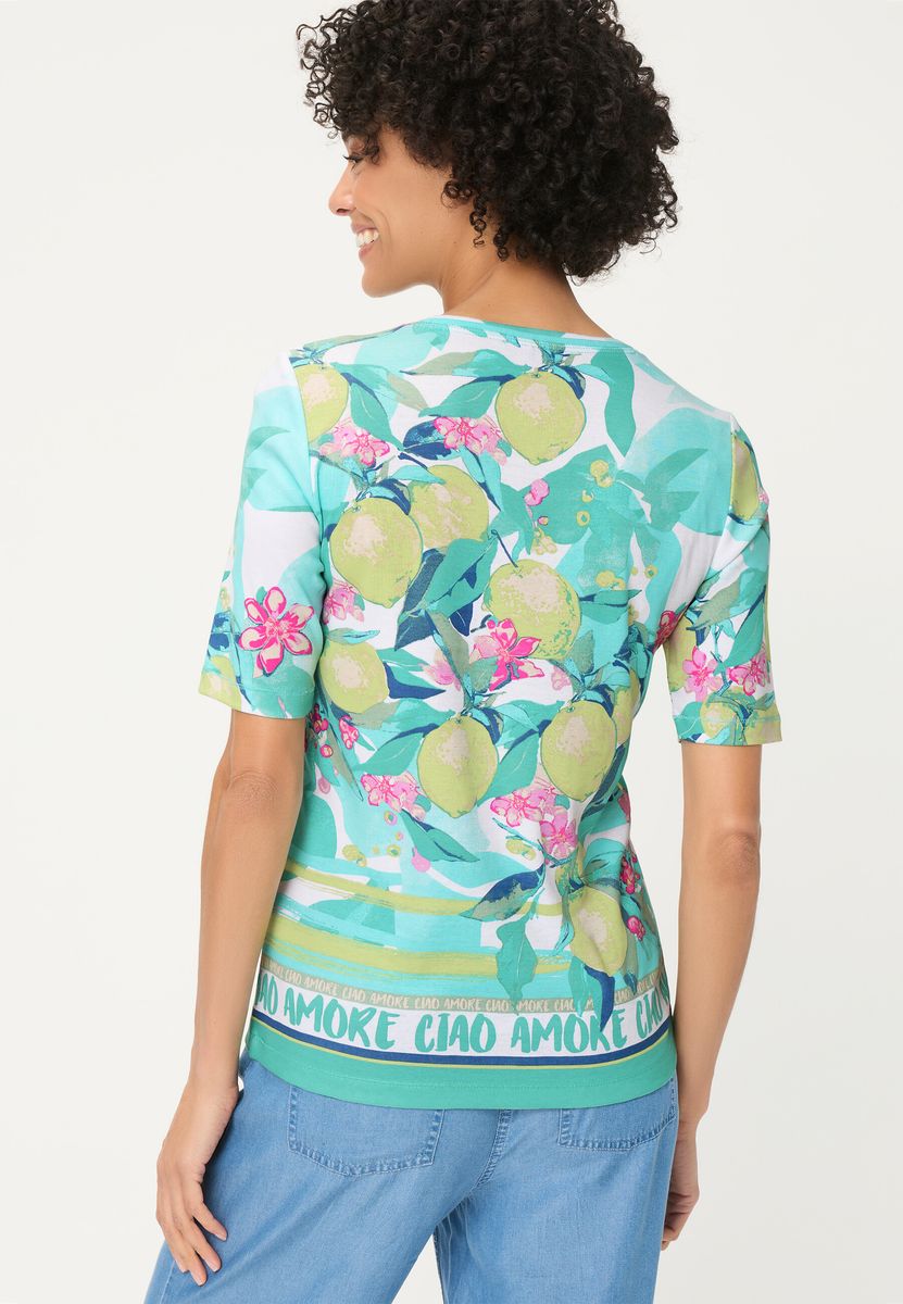Baumwollshirt mit Zitronen-Print