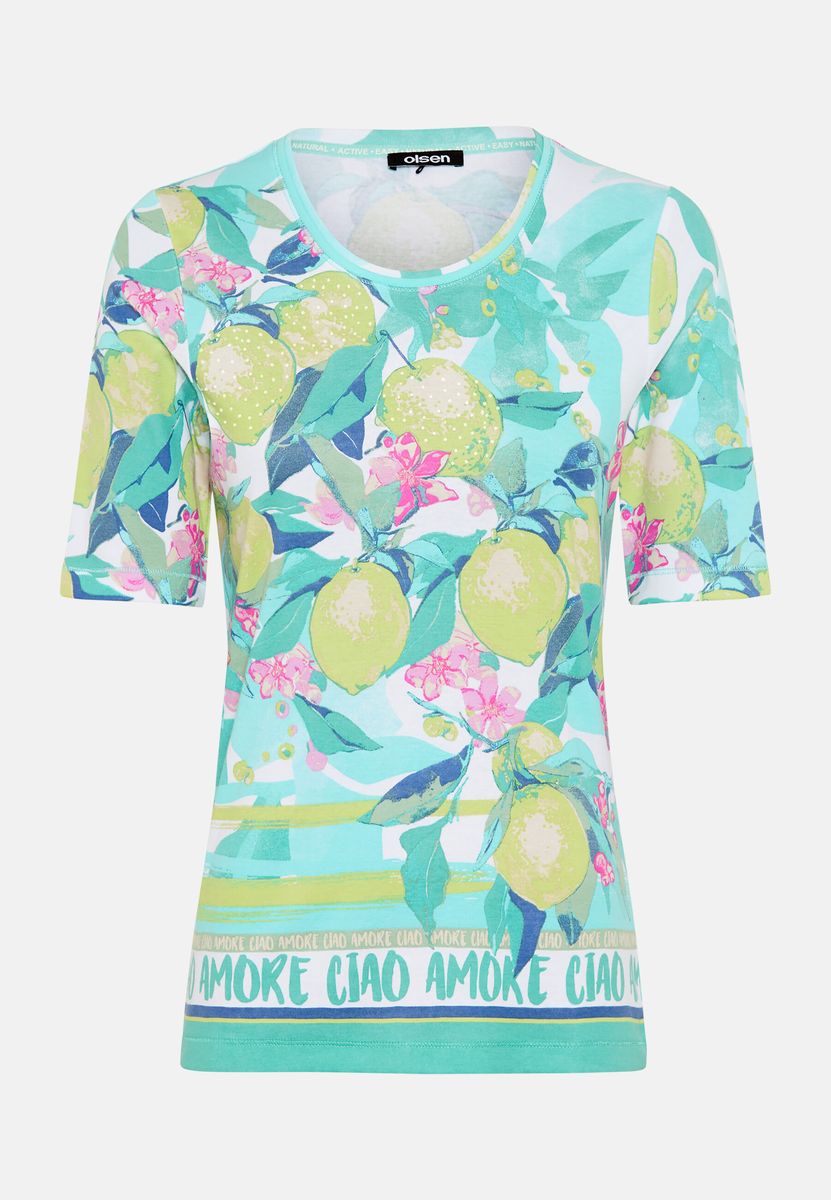 Baumwollshirt mit Zitronen-Print