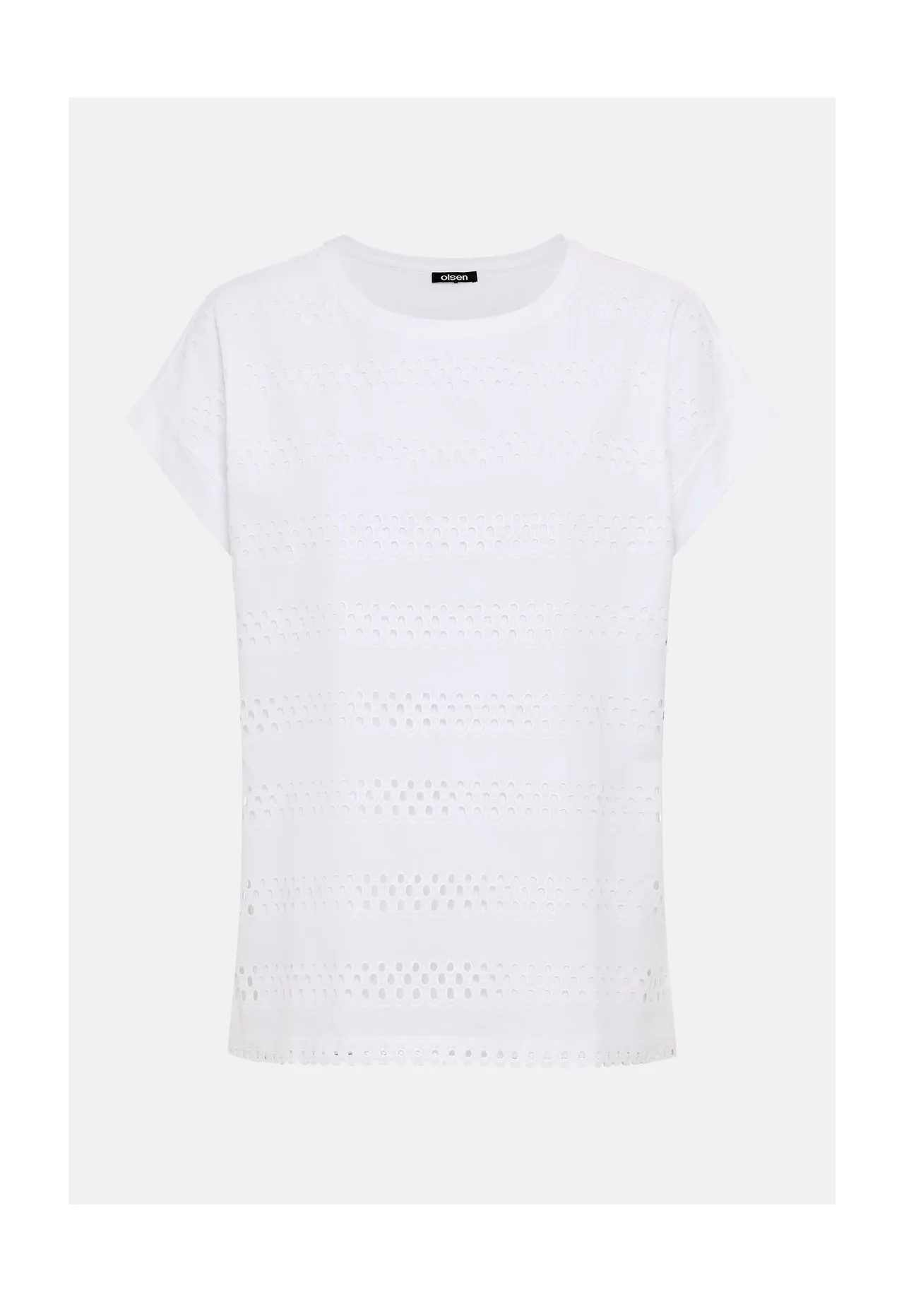 Besticktes Shirt mit Baumwollspitze