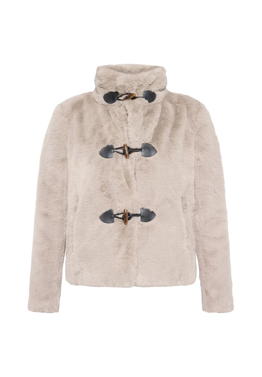 Kunstpelzjacke mit Knebelverschlüssen