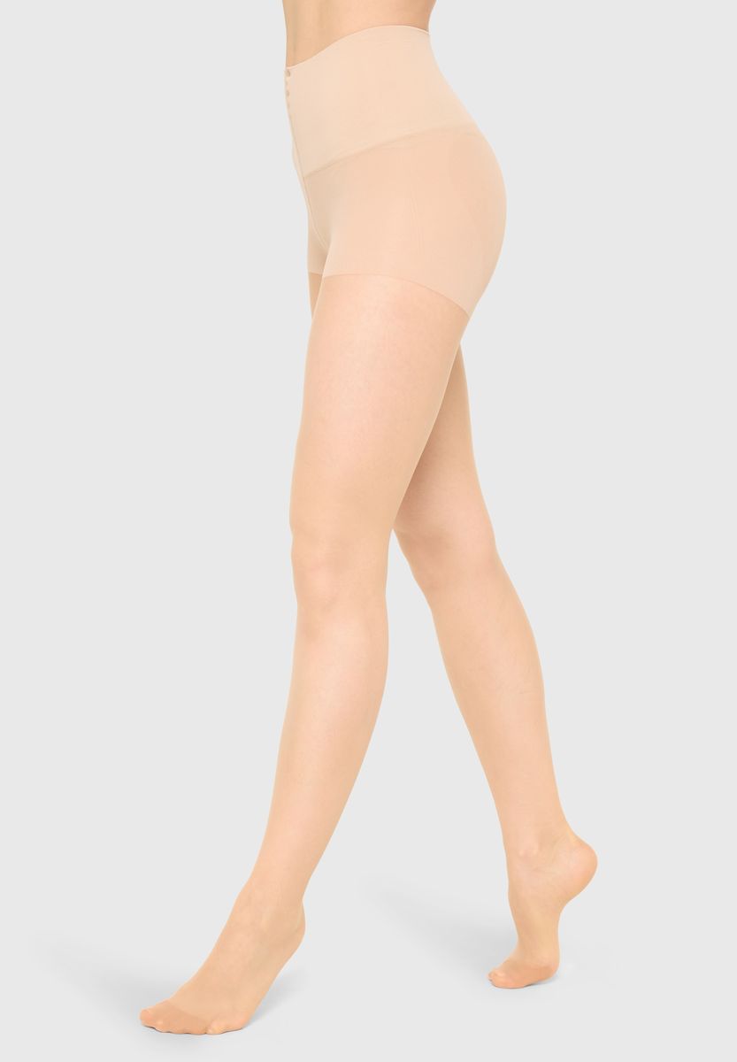 Transparente Kompressions-Strumpfhose mit hohem Bund