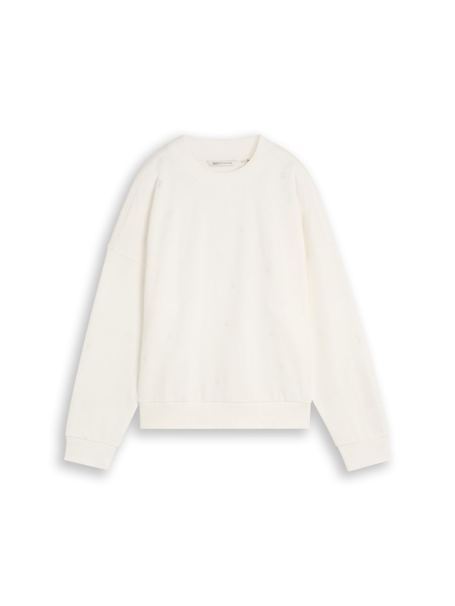 Locker geschnittenes Sweatshirt mit Stickerei