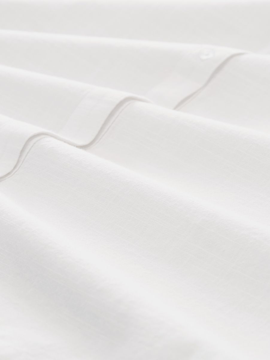 Strukturierte Baumwollbluse mit Brusttaschen