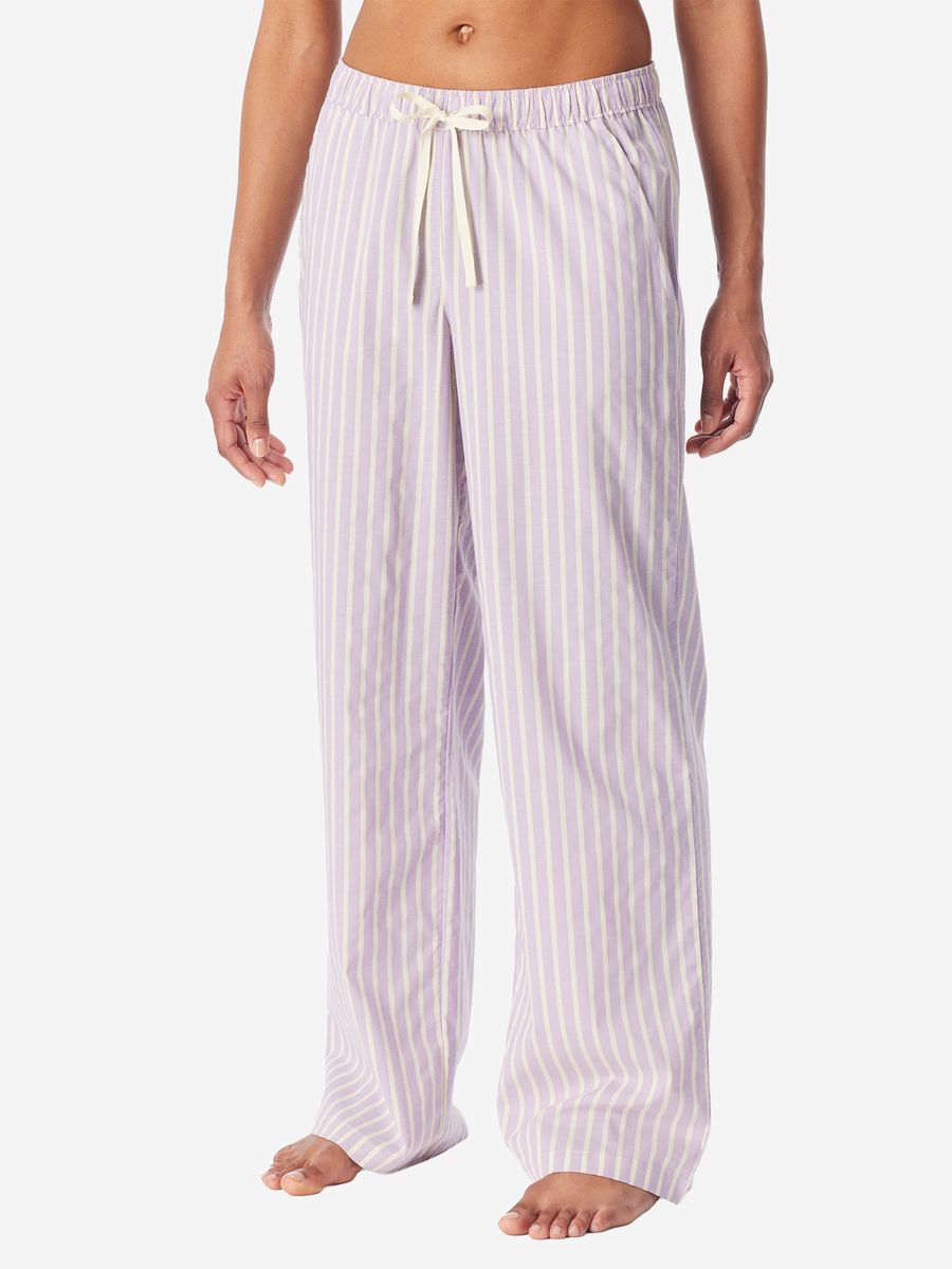 Gestreifte Lounge-Hose mit weitem Bein