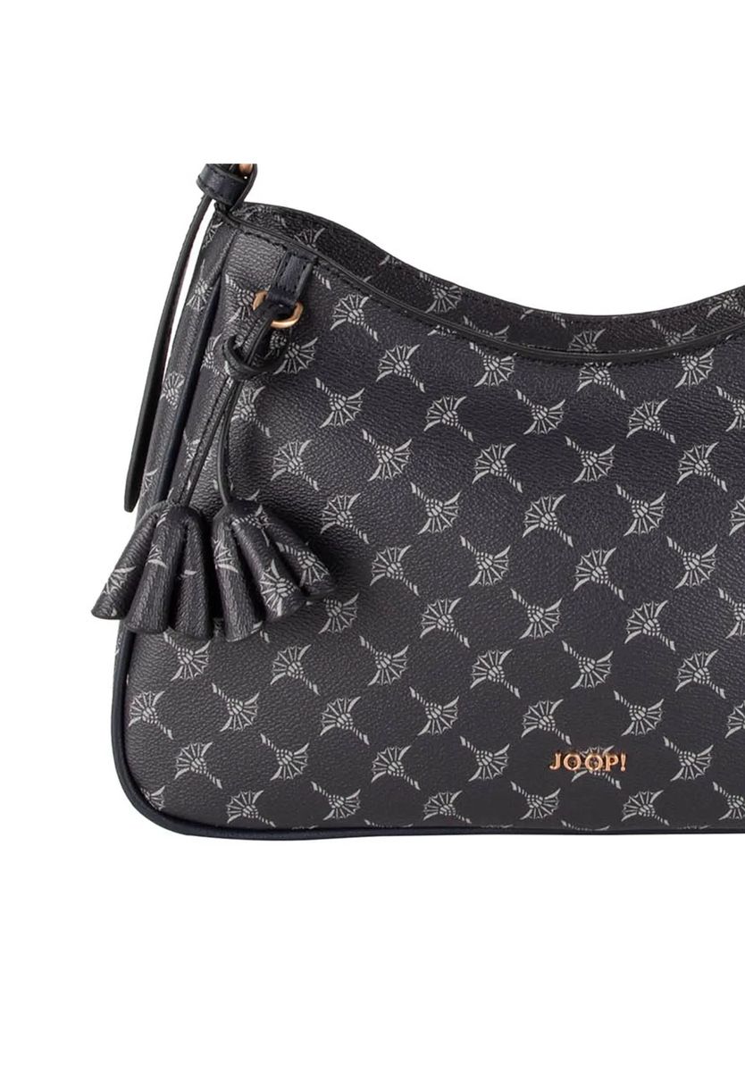 Hobo-Tasche mit Monogramm-Print und Quaste
