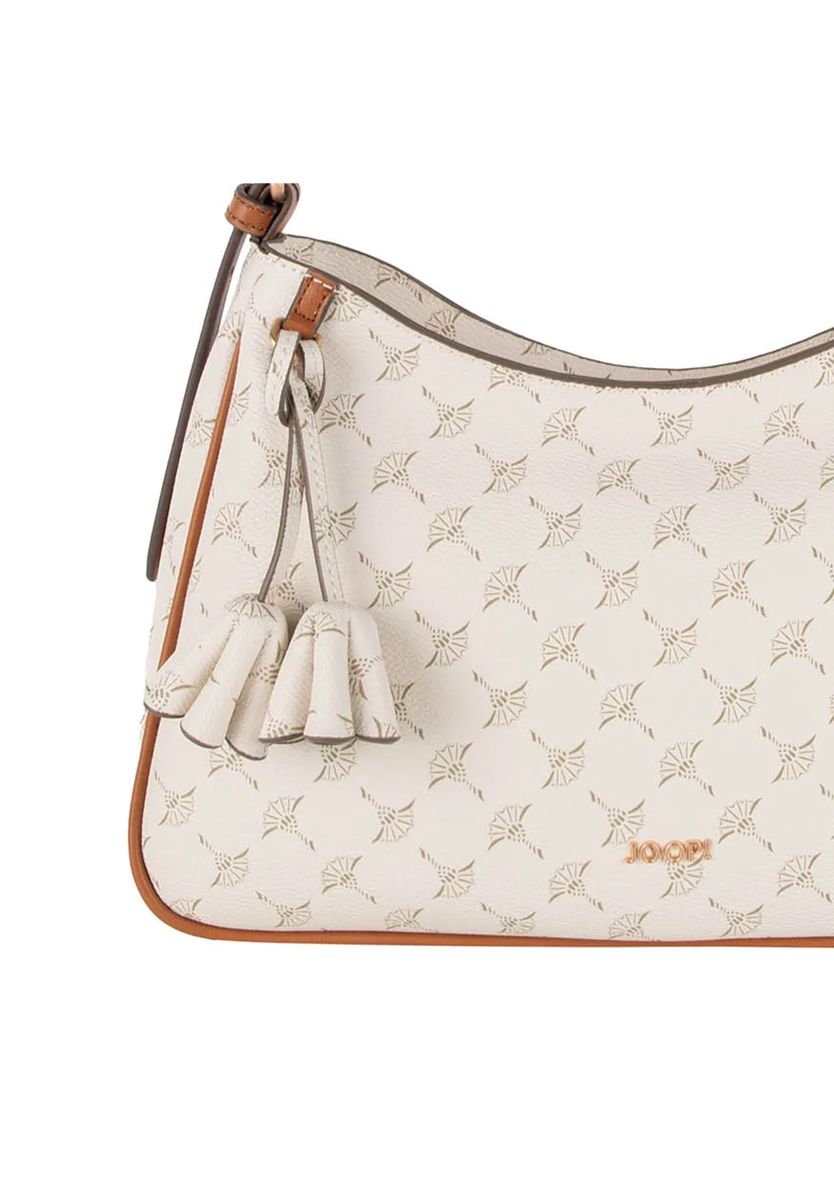 Hobo-Schultertasche mit Monogramm-Print