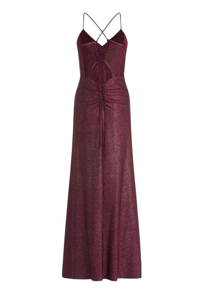 Glitzerndes Maxi-Abendkleid mit Schnürung