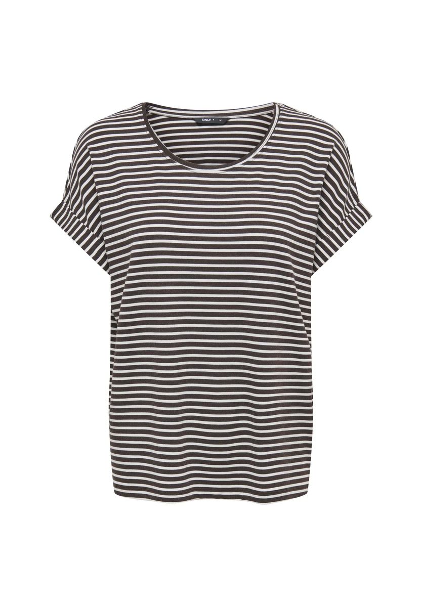 Gestreiftes T-Shirt mit Ärmelaufschlag