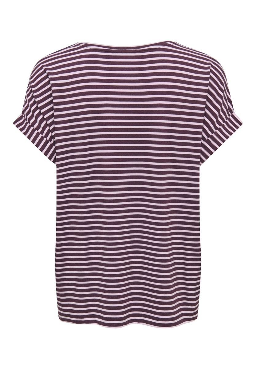 Gestreiftes Relaxed-T-Shirt mit Rollärmeln
