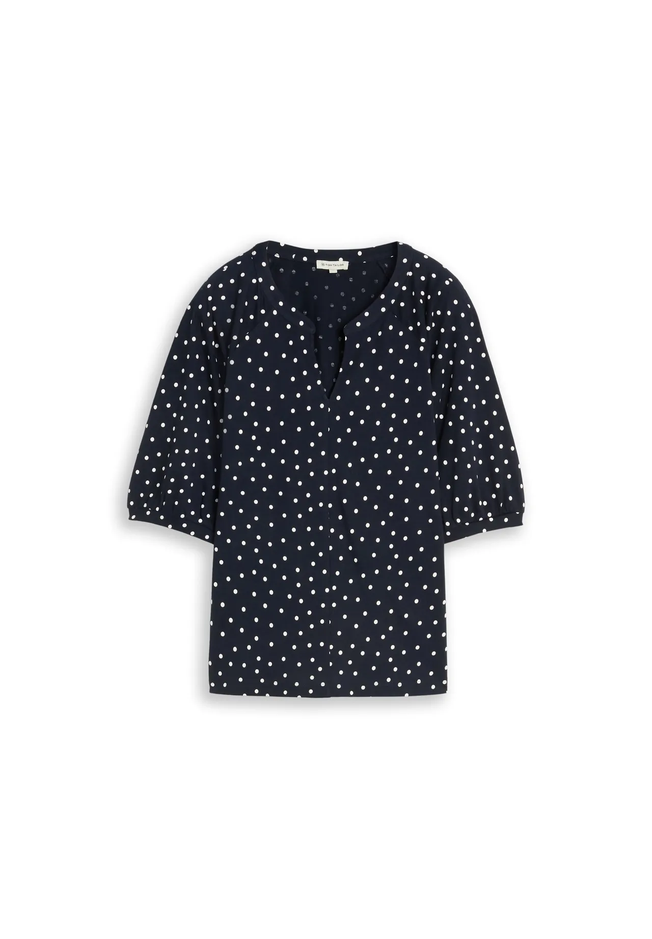 Polka-Dot-Oberteil mit Schlitz-Ausschnitt