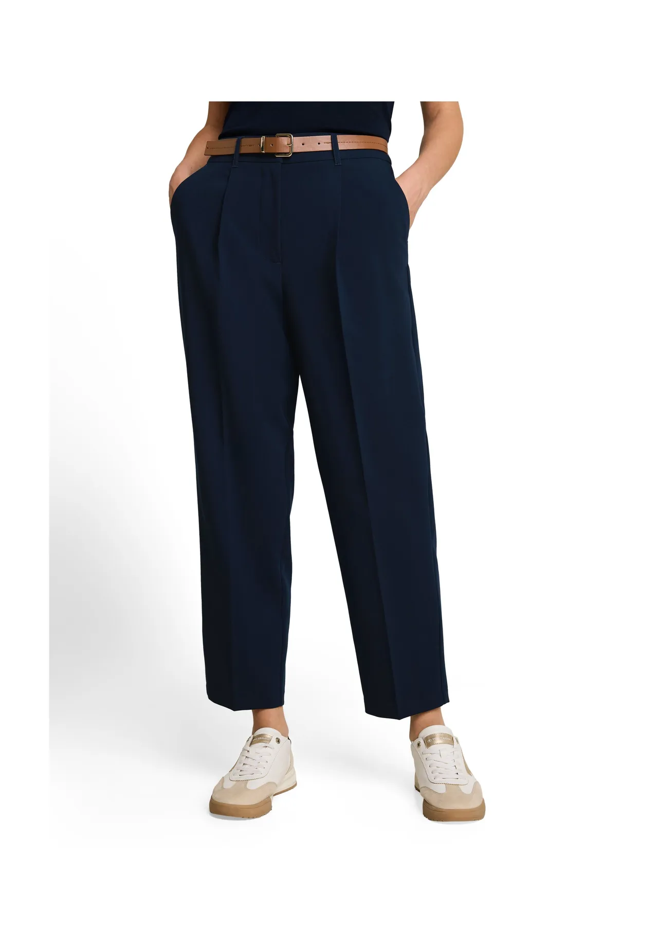 Elegante plissierte Hose in Knöchellänge